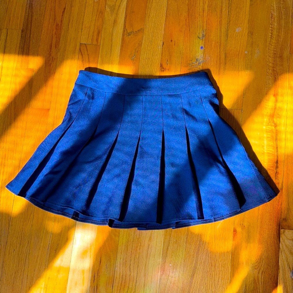 Navy Blue Pleated Women's Skirt